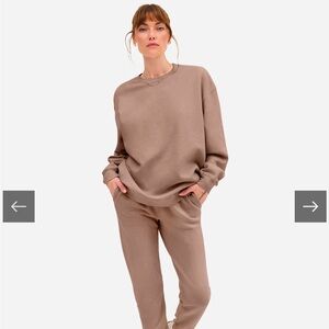 Organic Fleece Oversized Sweatshirt - MUSHROOM / M/L